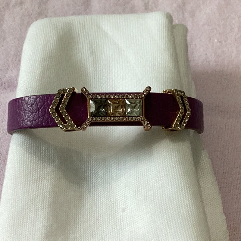 Keep Collective Stella & Dot Leather Bracelet With 3 Charms